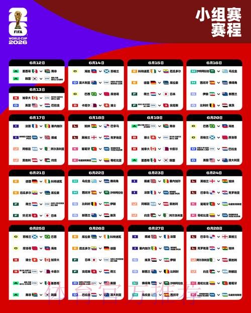 2026世界杯赛程详细安排全程直播免费观看